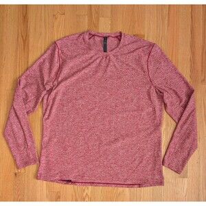 Lululemon Surge Warm Long Sleeve Top Mens 2XL Rulu Heather Red Pocket Athleisure